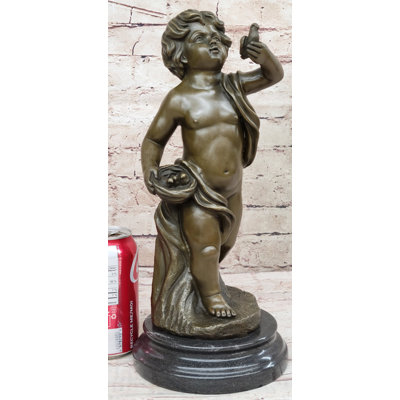 Sculpture en bronze «Hot Cast Classical Young Boy Cherub Angel» par Moreau