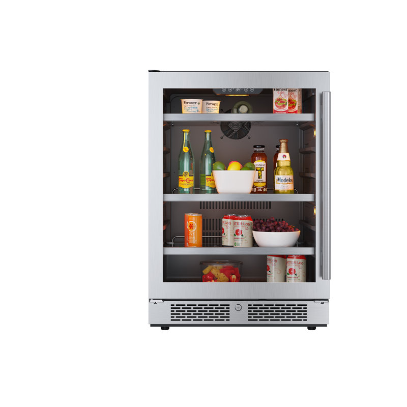 Avallon 23.8125'' W Convertible 140 Cans (12 oz.) Beverage Cooler with Glass Door, Left