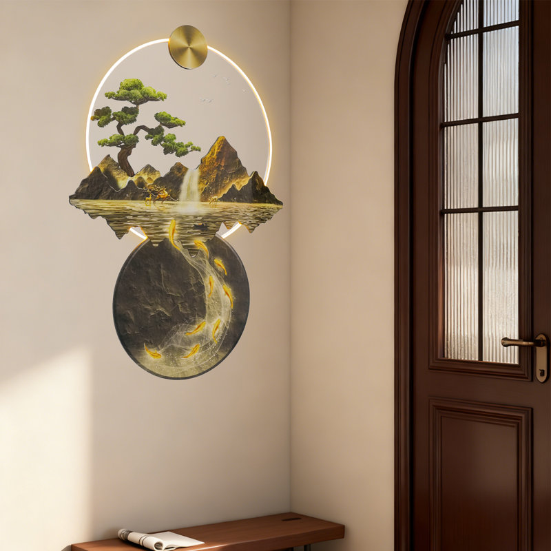 Wall Mounted 3D Wall Art Painting Decor With LED Light And Remote Control
