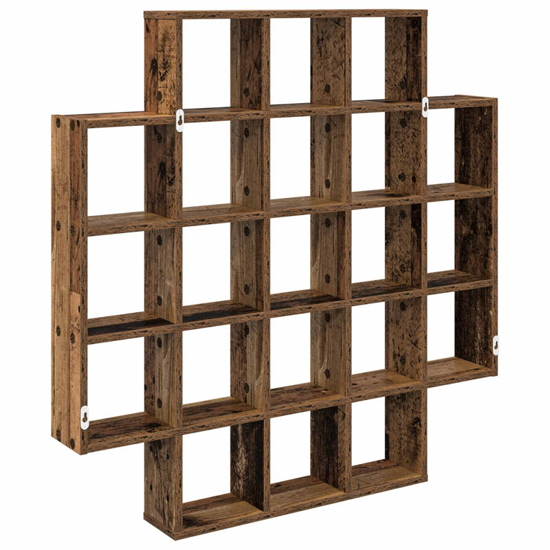  Wall Shelf with Shelf with Storage Engineered Wood Home Modern Sleek, Old Wood