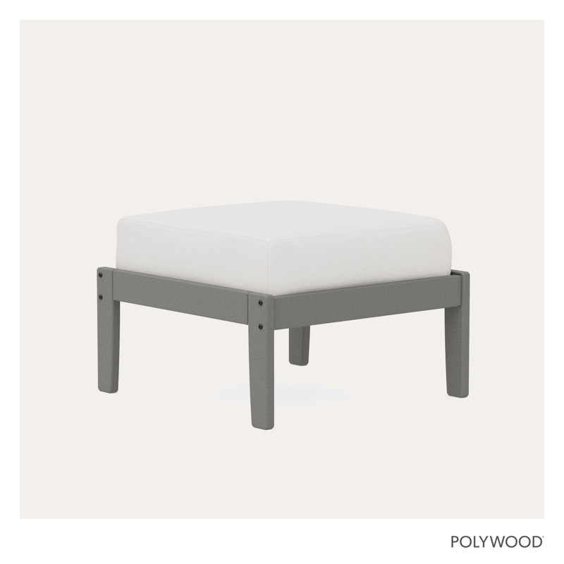Repose-pieds Braxton, Structure gris ardoise / coussin en lin naturel
