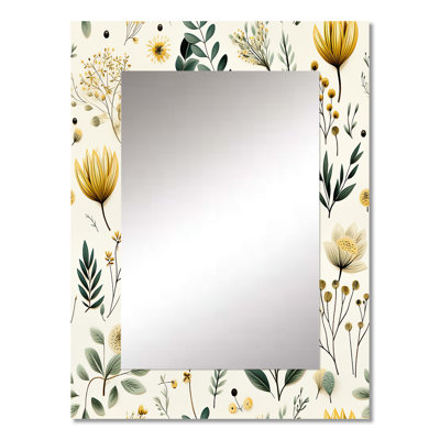 Botanical Neutrals Boho Pattern - Bohemian Rectangular Wall Mirror