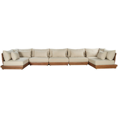 Ivry Water Resistant Fabric Upholstered Outdoor Patio Modular Sectional