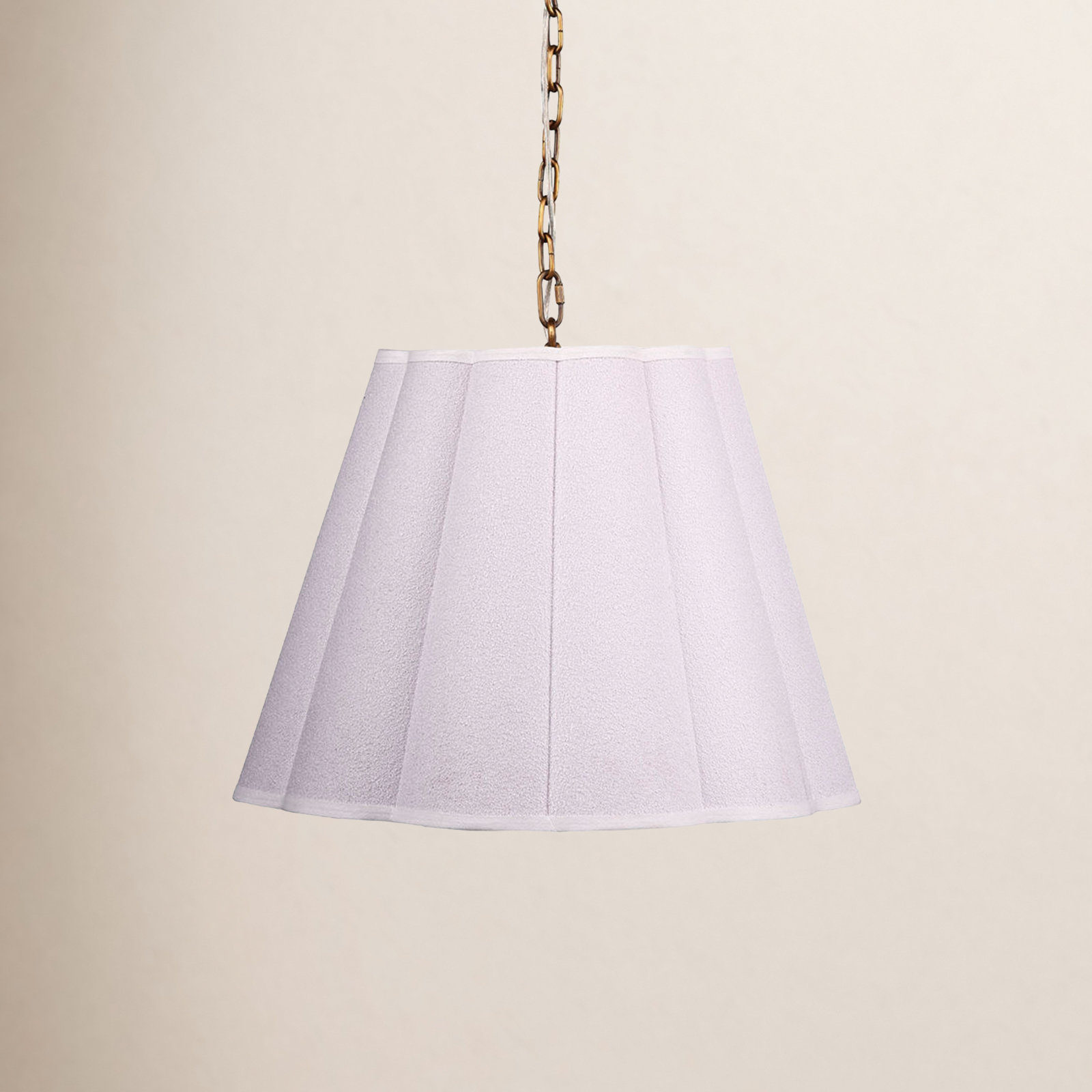 Alala 1-Light Pendant, Boucle Linen, White