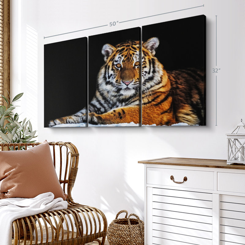 " Tiger Snapshot " on, 32" H x 50" W x 1.25" D