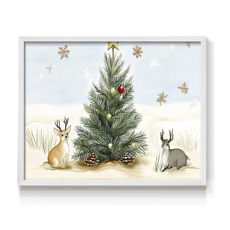 Chirstmas Art-CCXLVIII -Framed Print - Restickable, H 11 po x l 14 po, Blanc