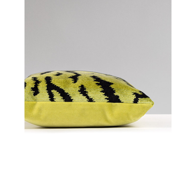 Wild Glamour Silk Lumbar Pillow Cover & Insert, Gold/Black, 14" H x 22" W x 6" D