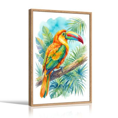 Toucan Jungle Canvas Wall Art Oil Painting Print Set Of 1