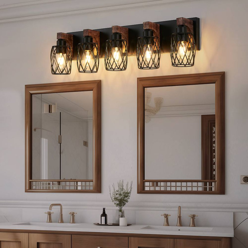 5-Light Wall Lighting (Walnut+Black)