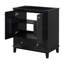 Base de meuble-lavabo noir 30 po, bois massif, portes, tiroir, tablette réglable, assemblage requis et armoire à panneau, 2 1 multifonctionnel, nécessaire