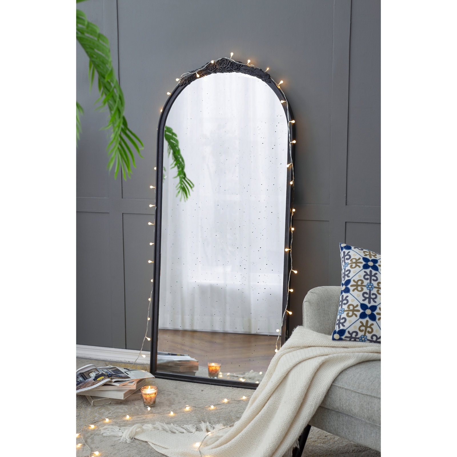 Langosta Mirror, 65" x 29.5", Black