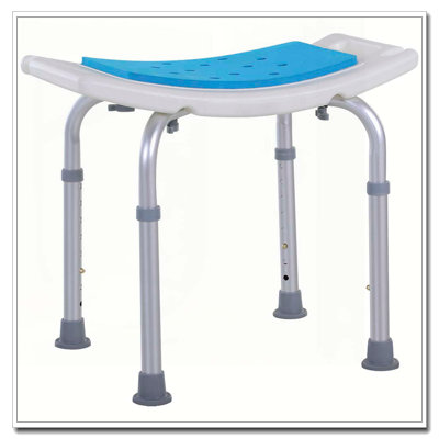 Homcom 6-Level Adjustable Curved Bath Stool Spa Shower Chair Non-Slip Design for the Elderly, Injured, & Pregnant Women