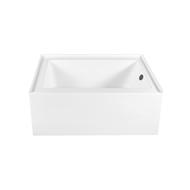 Kingston Brass Aqua Eden 60-Inch Acrylic Rectangular 3-Wall Alcove Tub, Hand Drain, Right, Oil Rubbed Bronze