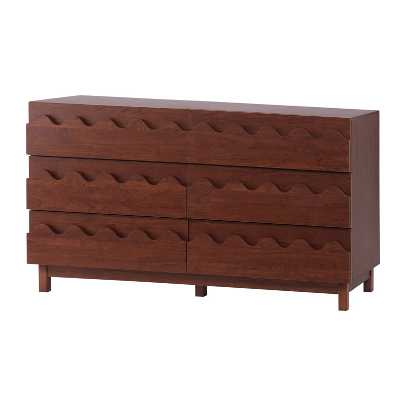 Commode double 6 tiroirs 60 po, Noyer