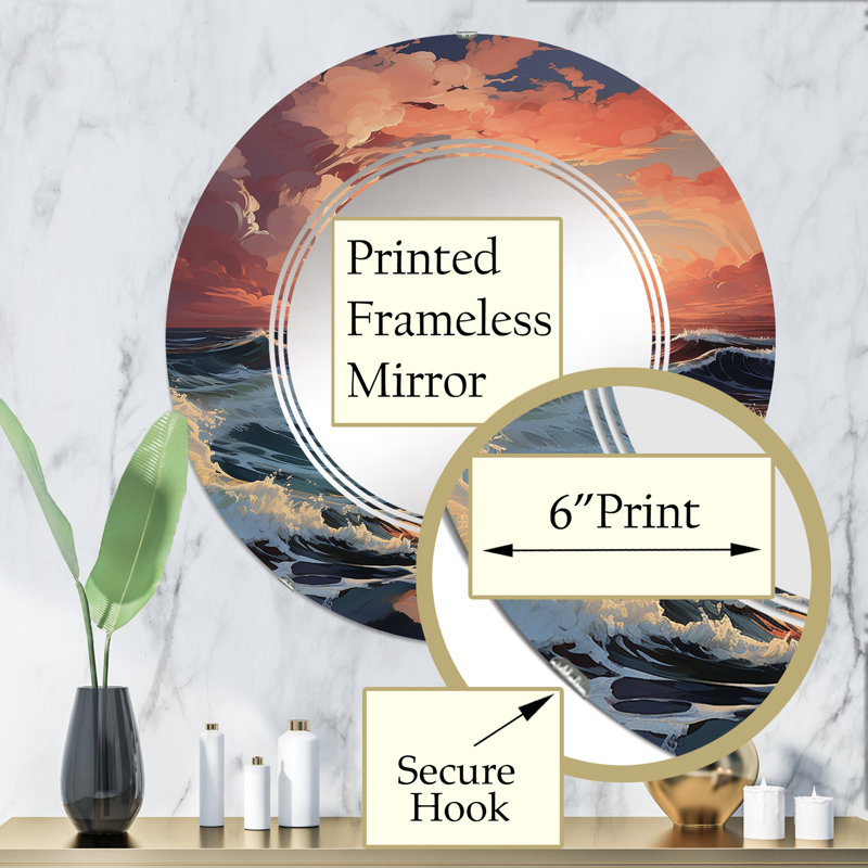 Norfolkvale - Miroir mural rond, 32 po x 32 po