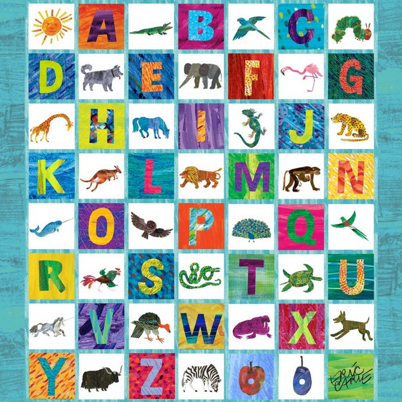 Osborn Osborn Animal Alphabet - No Frame Print on Canvas, 66cm H x 66cm W x 2cm D