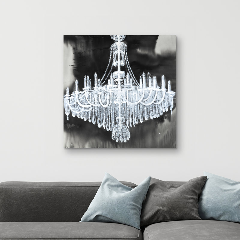Glam chandelier - 32"x32" art on canvas