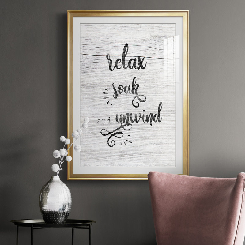 " Relax Soak Unwind ", Gold, 26.5" H x 36.5" W x 1.5" D