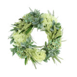 26" Grapevine Wreath With Hydrangea, Fern And Lamb's Ear