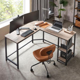Enprise 54.3'' L-Shaped Metal Base Writing Desk