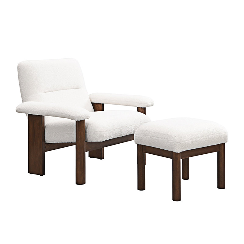 Fauteuil d'appoint rembourré avec repose-pieds