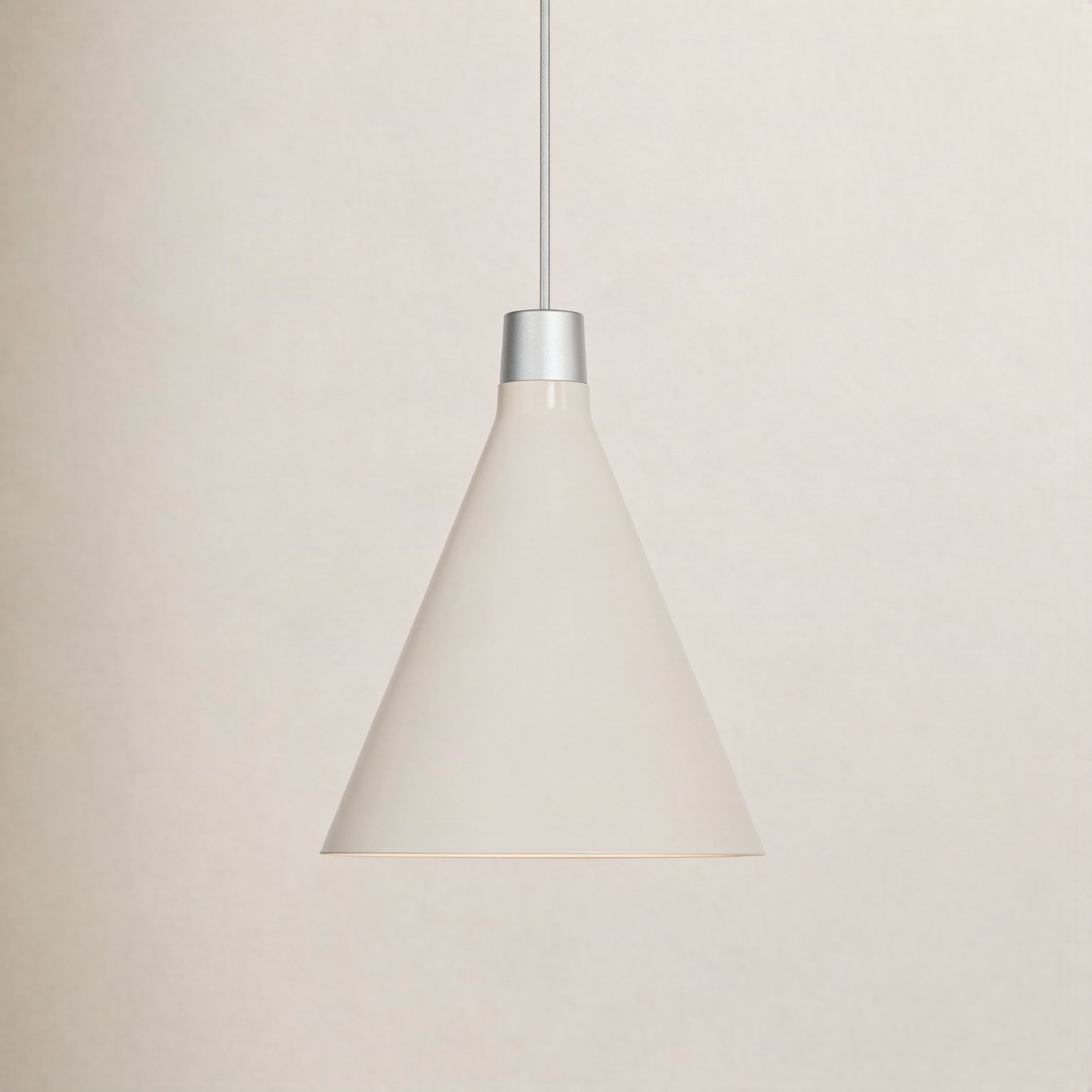 Bower Single Light Aluminium Dimmable Pendant, White