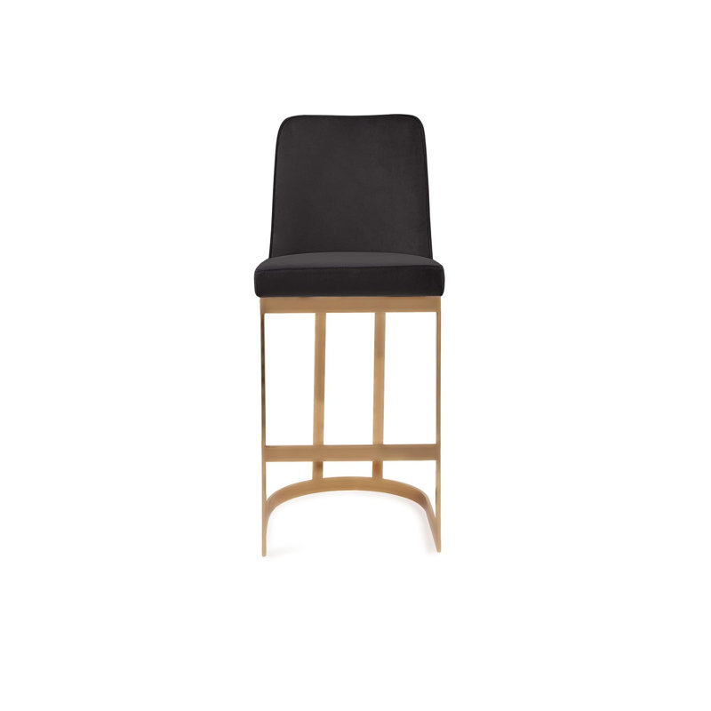Tabouret de bar, Cadre noir / or, Tabouret de comptoir (siège d'une hauteur de 27 p