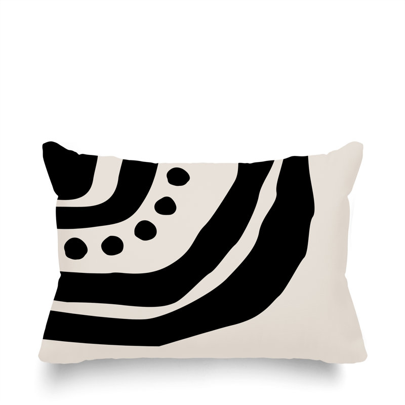 Coussin lombaire réversible intérieur / extérieur Sofi Minimalist, H 18 po x l 25 po, Crème, crème