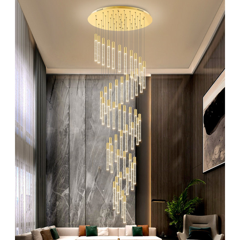 Lustre en cristal, Doré, 48, H 236 po x l 31,5 po x P 31,5 po