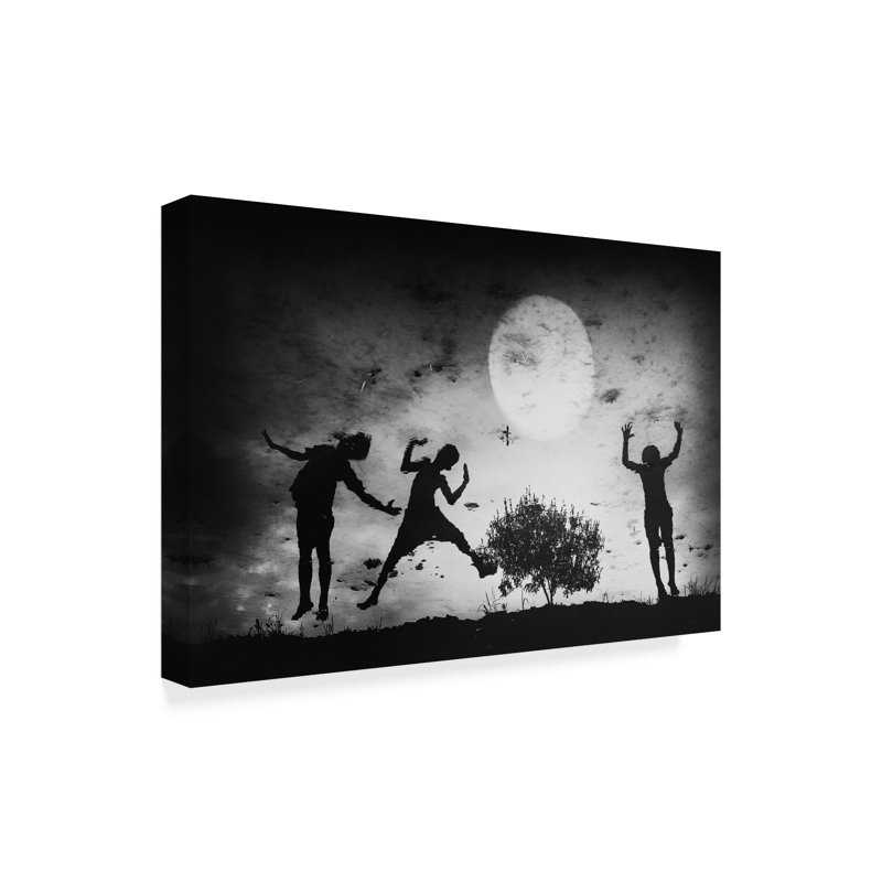 'Children Jump' Photographic Print on Wrapped Canvas, 16" H x 24" W x 2" D