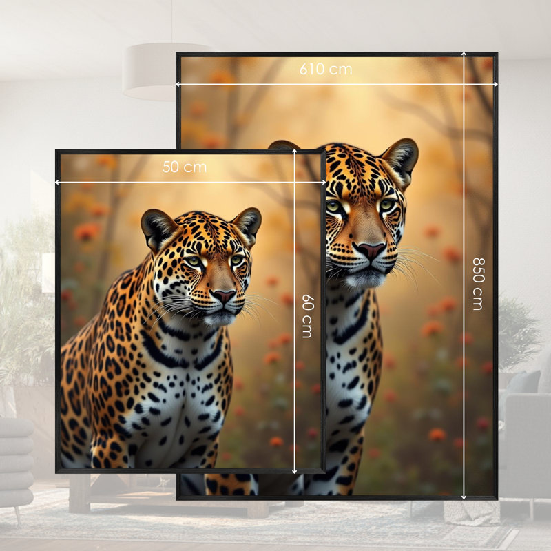 Single Picture Frame LED Illuminated Wall Art Wall Art on Glass / Aluminium, 60cm H x 50cm W
