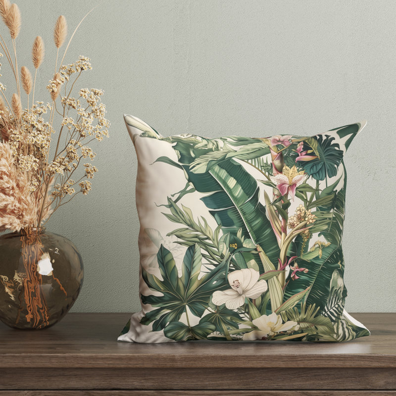 Housse de coussin réversible Floral Maximalist Floral, H 18 po x l 18 po