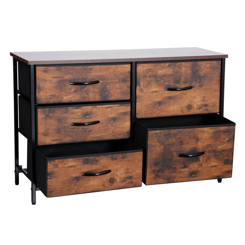 Bisto 5 Drawer Storage Drawer, Wooden Effect