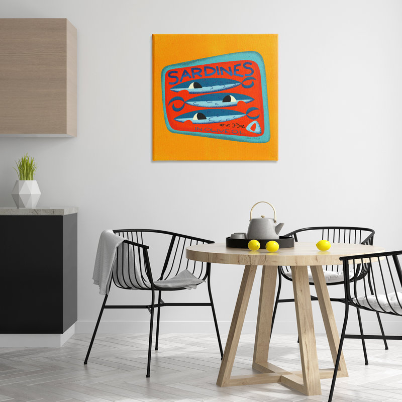 Toile de sardine aux couleurs vives par Carrie Cantwell, H 30 po x l 30 po