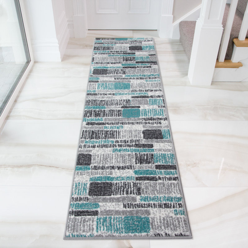 Aceves Geometric Area Rug, Runner 60 x 240cm