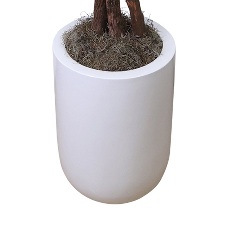 Faux Cherry Blossom Tree Plant in Fiberstone, White