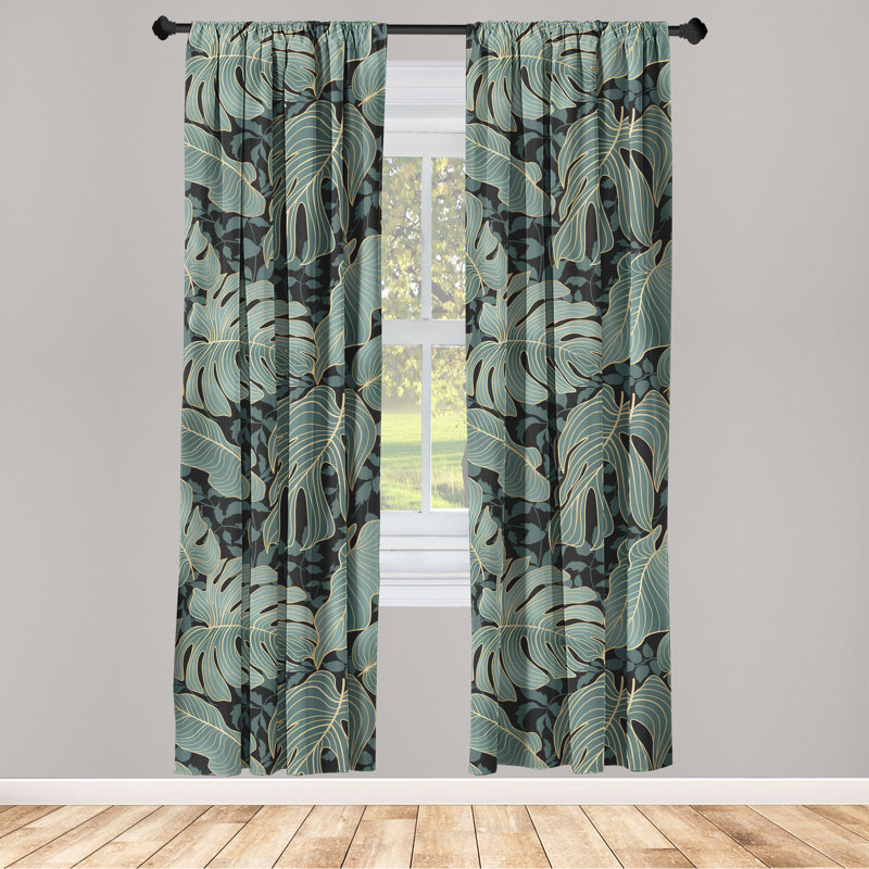 Pale Pink and White Microfiber Semi Sheer Curtain Pair