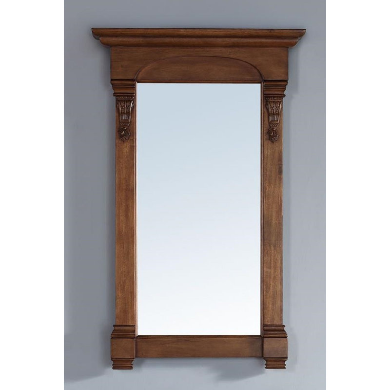 Brookfield Flat Solid Wood Wall Mirror, Antique Black, 41" H x 26" W