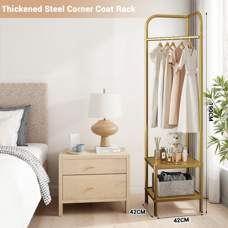 Freestanding 1 - Hook Coat Rack, Gold