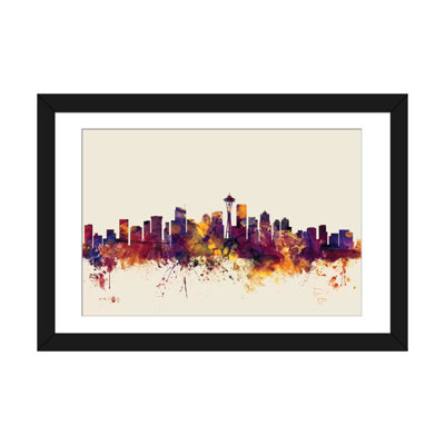 Skyline Series: Seattle, Washington, États-Unis, impression sur toile tendue beige
