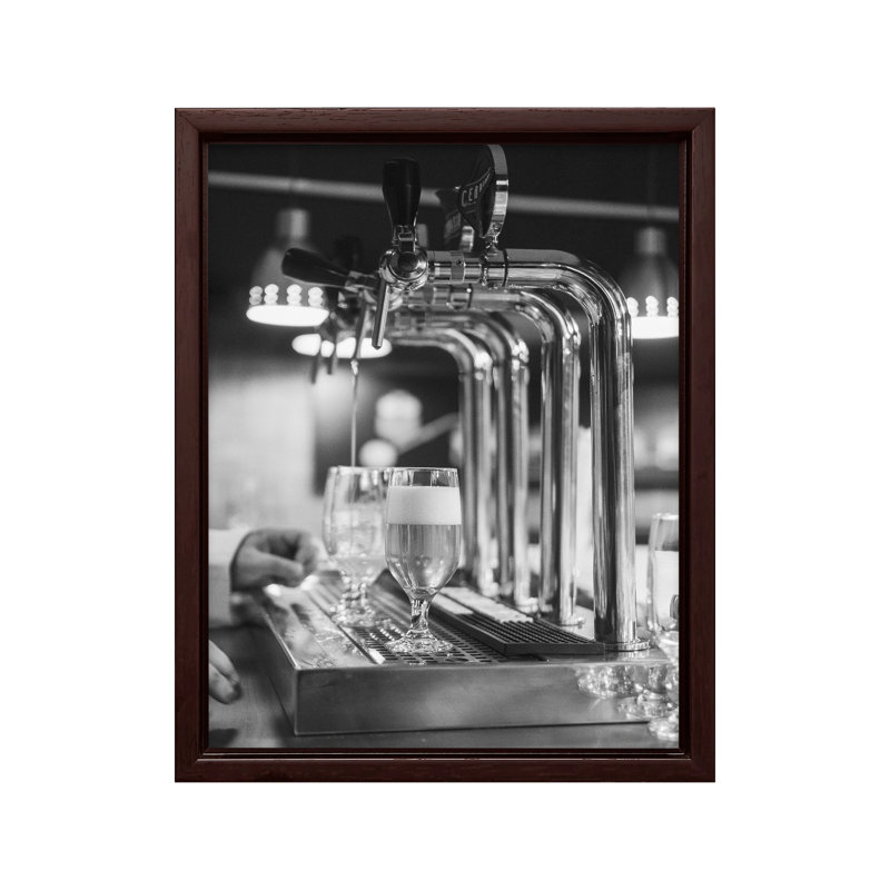 Bière Kegerator, Canevas, H 12 po x l 16 po, Encadrement brun
