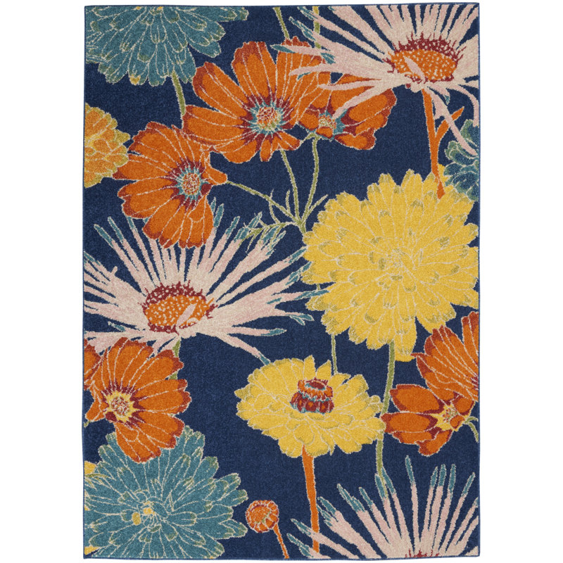 Abruscato Floral Indoor Rug, Rectangle 4' x 6'
