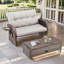 Aluel Patio Outdoor Wicker Chaise Lounge with Ottoman-1237494040