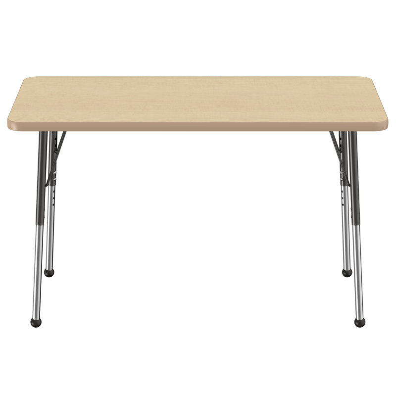 Laminate Adjustable Rectangle Activity Table, Maple