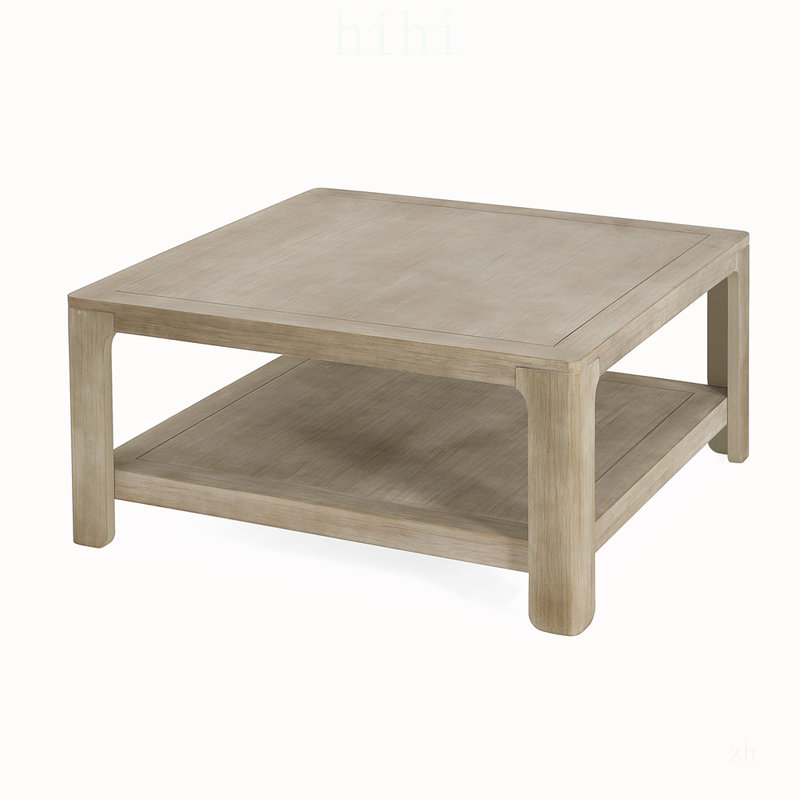 Square Coffee Table With Storage Shelf