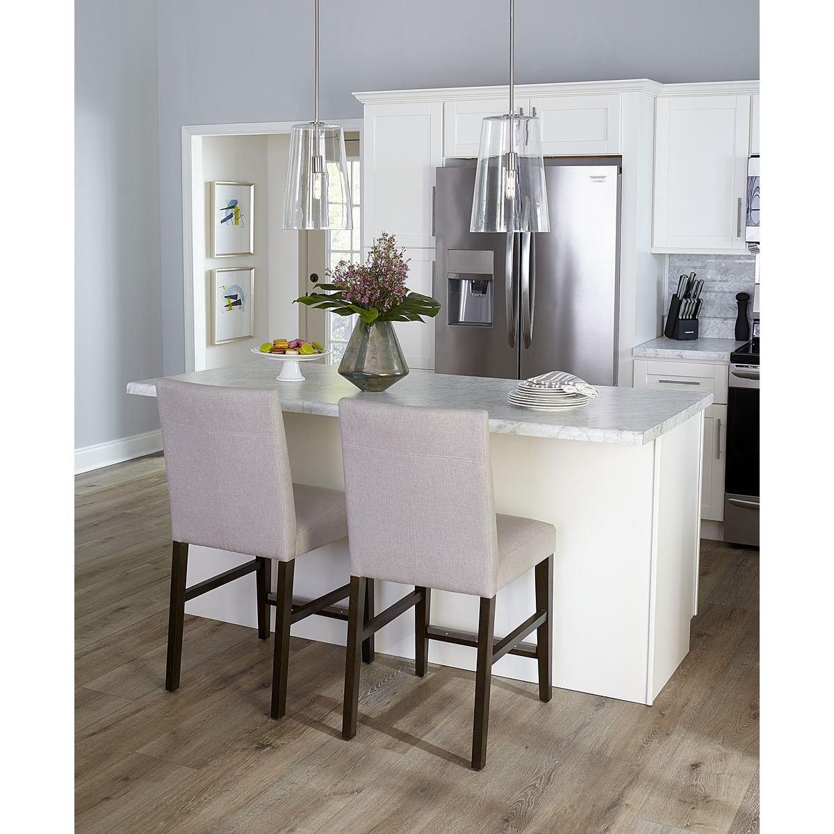 Selena Single Light Glass Dimmable Pendant, Light Silver, 15.88" H x 10.5" W x 10.5" D