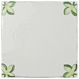 Novecento Paterna Series 5.13" x 5.13" Ceramic Decorative Accent Tile in Green/Orange