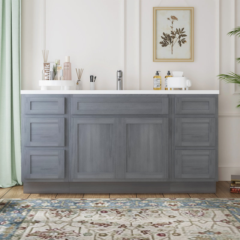 Base de meuble-lavabo simple 69 po seulement, Argent