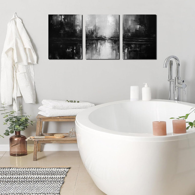 3 Piece Wrapped Canvas Print, 40 cm H x 90 cm W