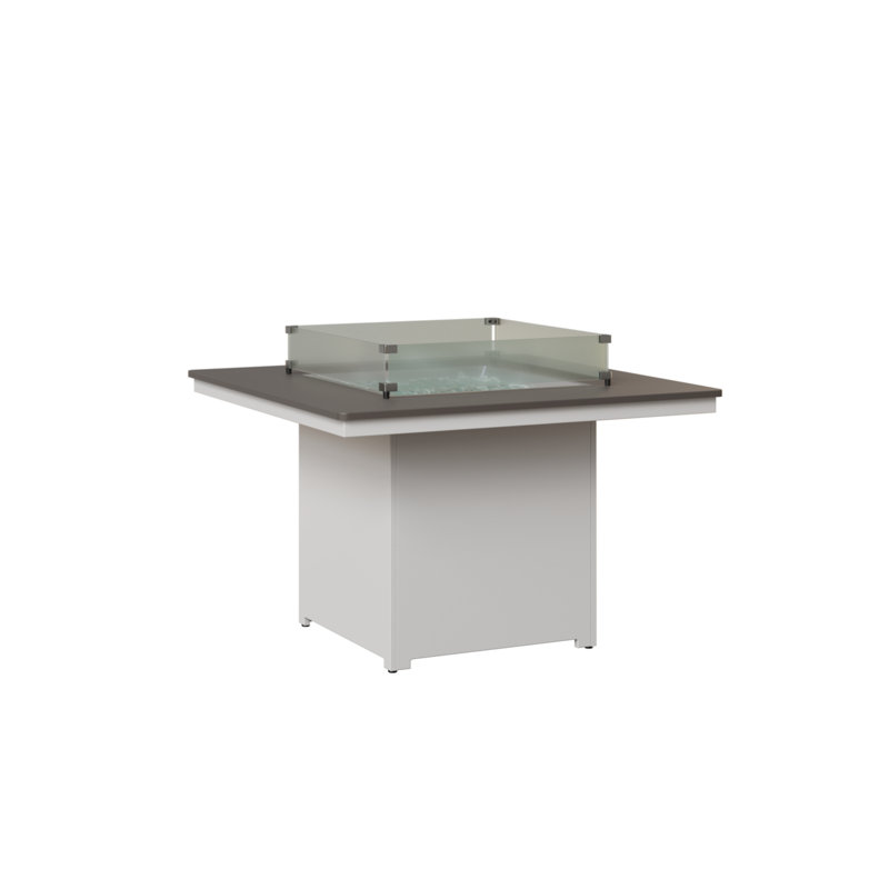 Berlin Gardens Numa Fire Pit Dining Table, 30.5" H x 47" W x 47" D, Graphite